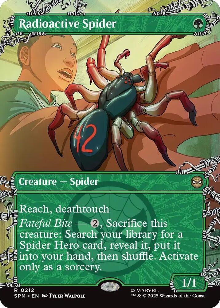 Radioactive Spider (Borderless) 212 card from Marvel's Spider-Man