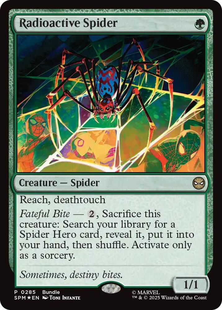 Radioactive Spider 285 card from Unique and Miscellaneous Promos