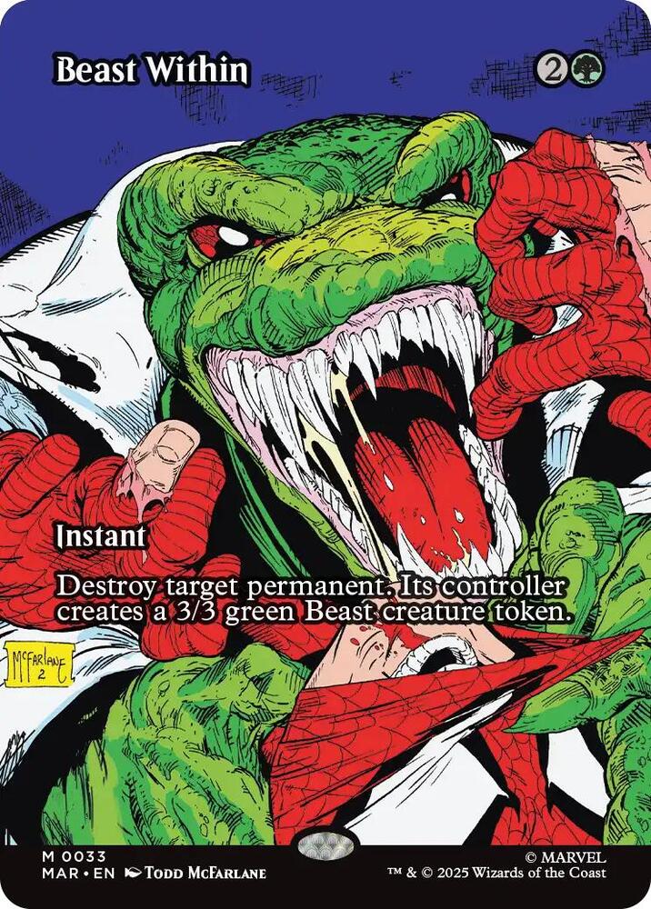 Beast Within (Borderless) 33 card from Marvel Universe Eternal-Legal