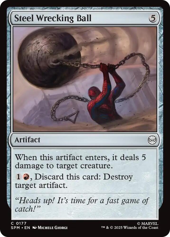 Steel Wrecking Ball 177 card from Marvel's Spider-Man