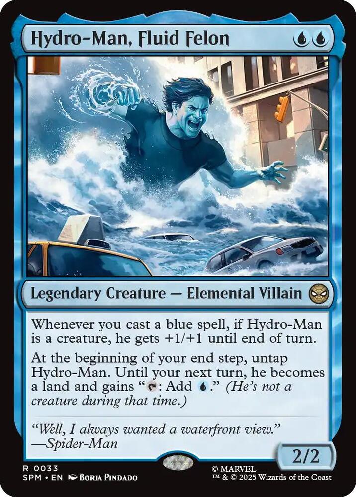 Hydro-Man, Fluid Felon 33 card from Marvel's Spider-Man