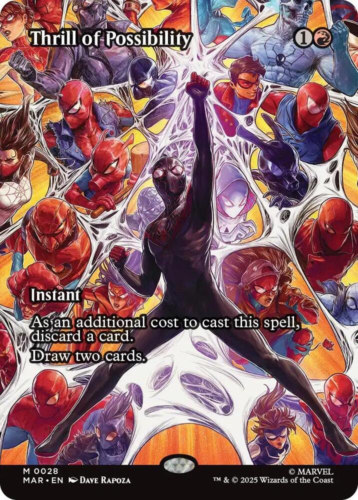Thrill of Possibility (Borderless) 28 card from Marvel Universe Eternal-Legal
