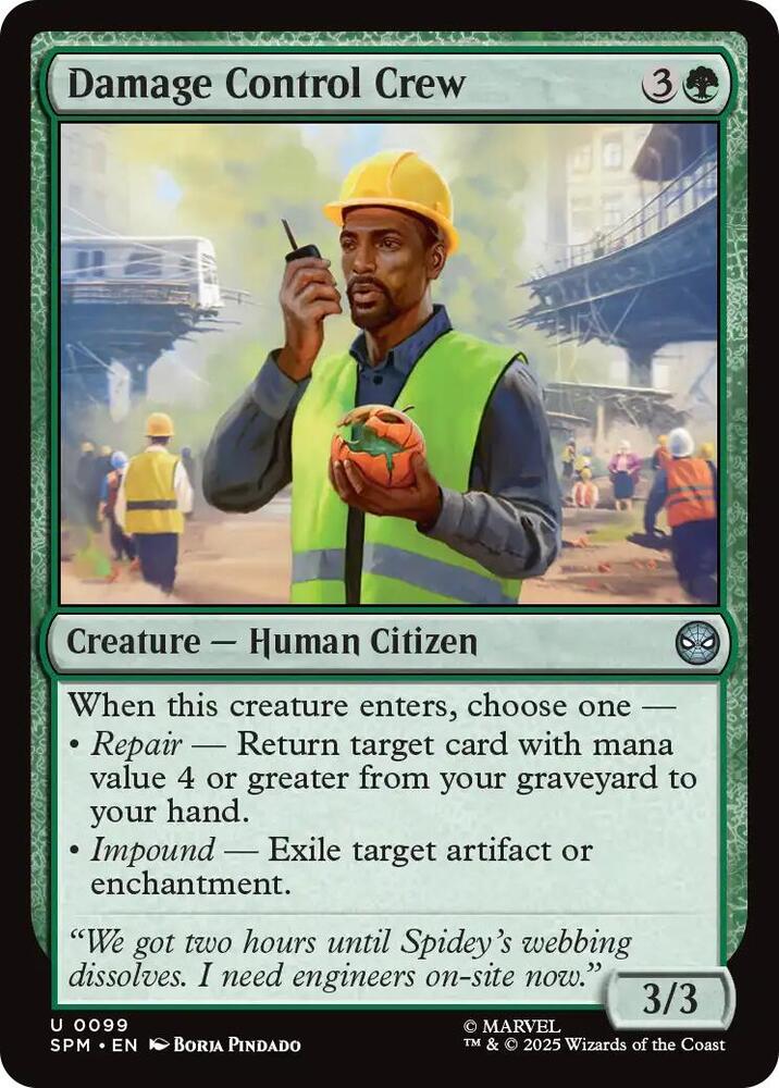 Damage Control Crew 99 card from Marvel's Spider-Man