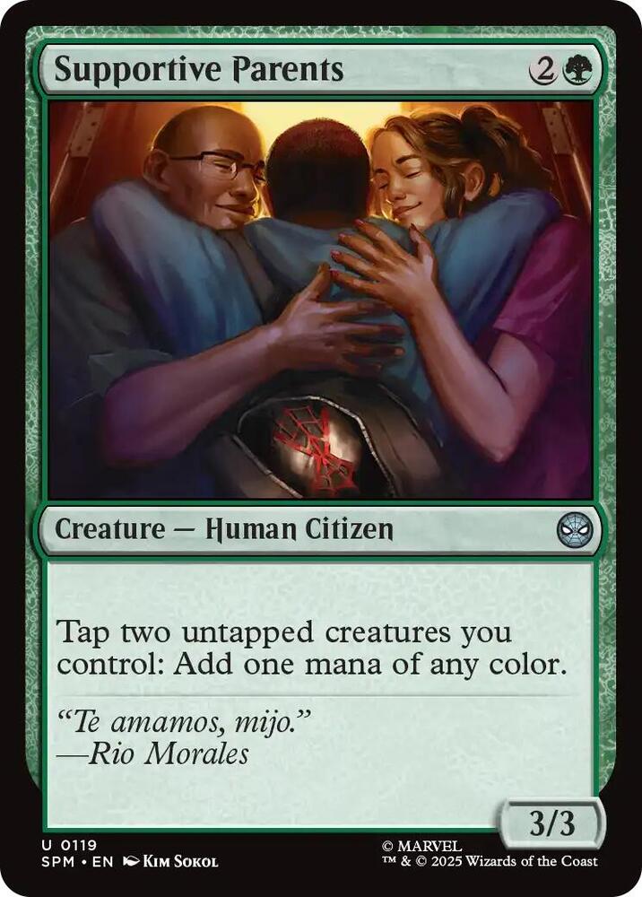 Supportive Parents 119 card from Marvel's Spider-Man
