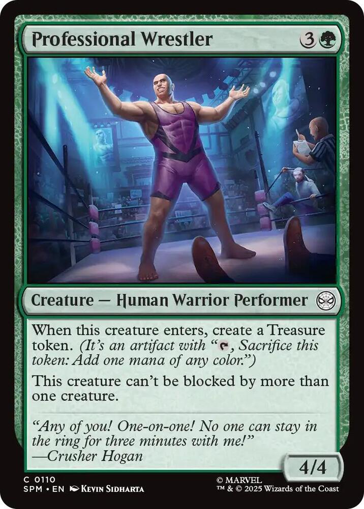 Professional Wrestler 110 card from Marvel's Spider-Man