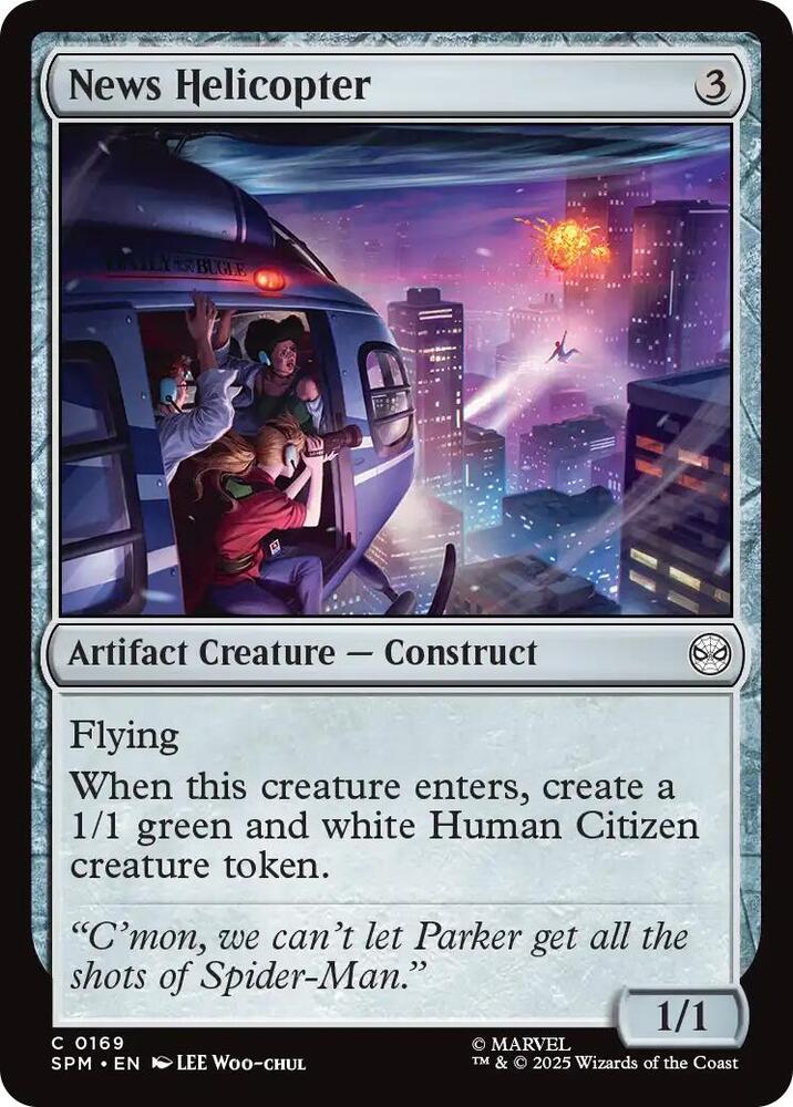 News Helicopter 169 card from Marvel's Spider-Man