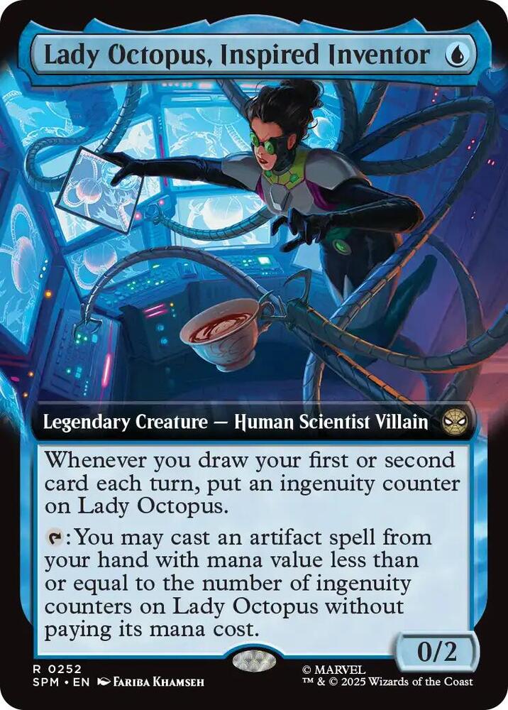 Lady Octopus, Inspired Inventor (Extended Art) 252 card from Marvel's Spider-Man