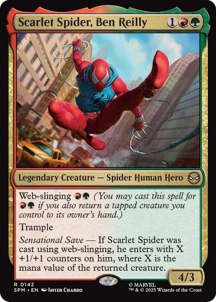 Scarlet Spider, Ben Reilly 142 card from Marvel's Spider-Man