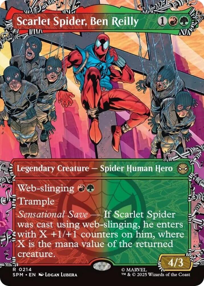 Scarlet Spider, Ben Reilly (Borderless) 214 card from Marvel's Spider-Man