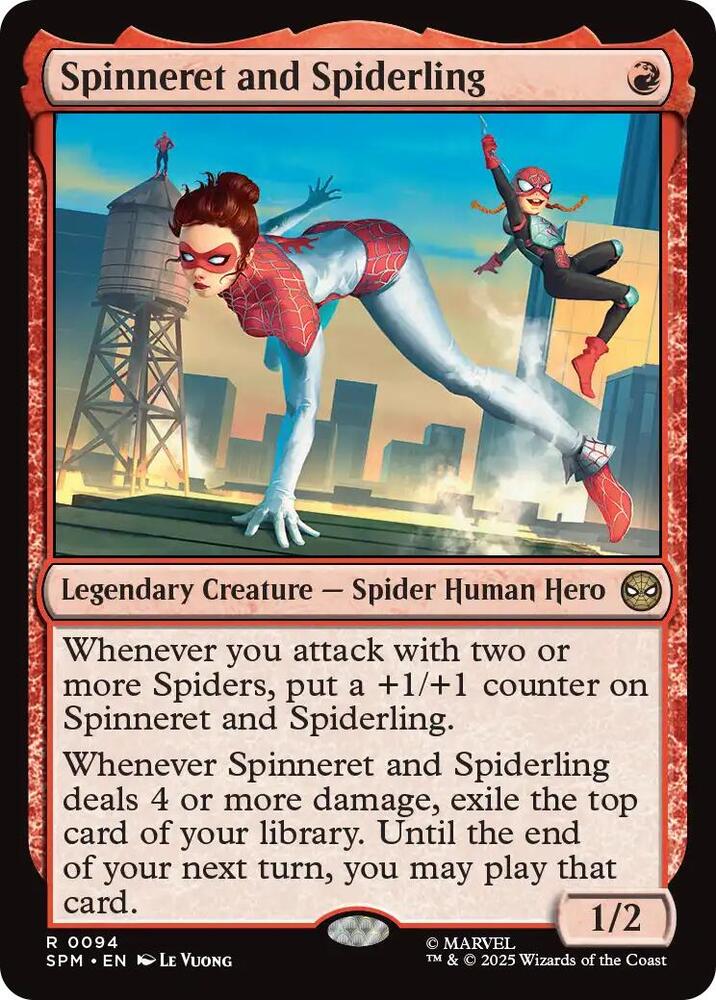 Spinneret and Spiderling 94 card from Marvel's Spider-Man