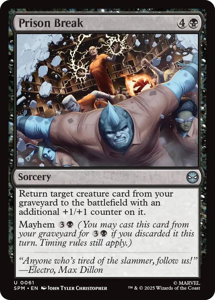 Prison Break 61 card from Marvel's Spider-Man