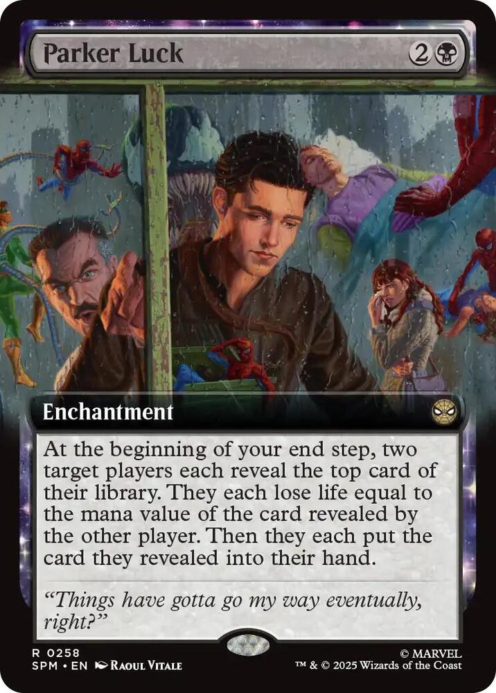 Parker Luck (Extended Art) 258 card from Marvel's Spider-Man