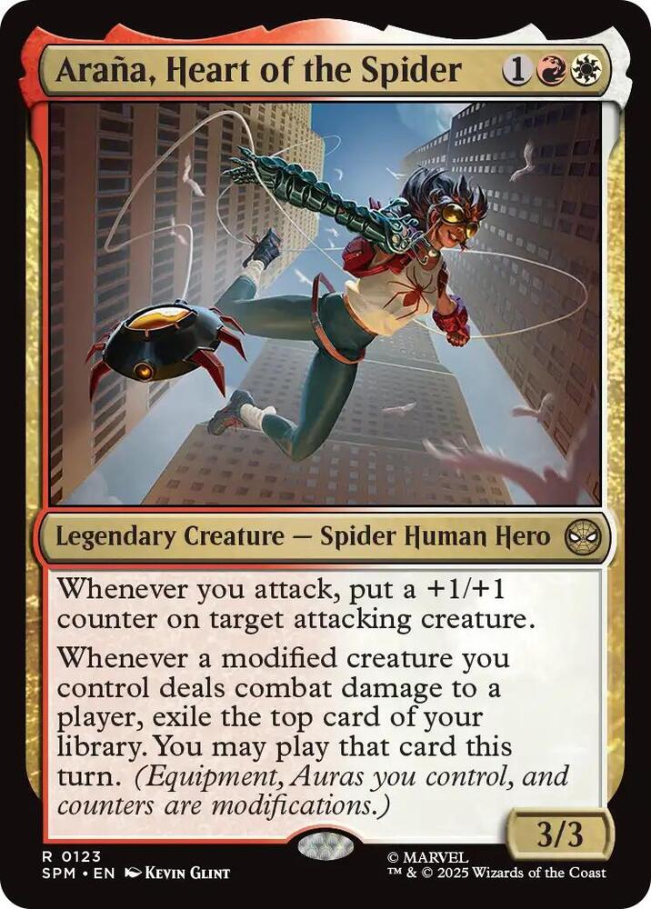 Arana, Heart of the Spider 123 card from Marvel's Spider-Man