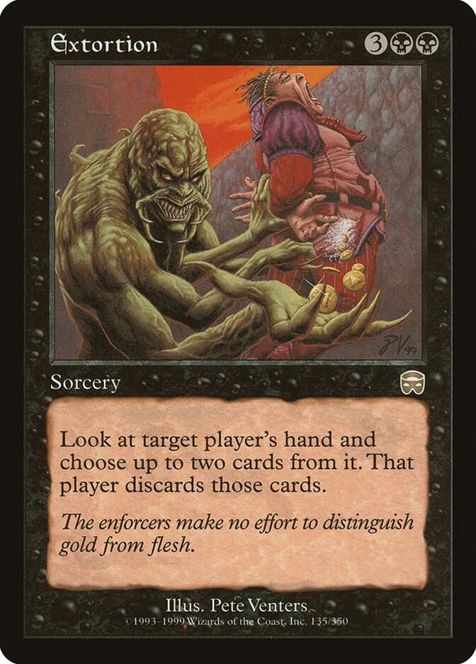 Extortion 135 card from Mercadian Masques