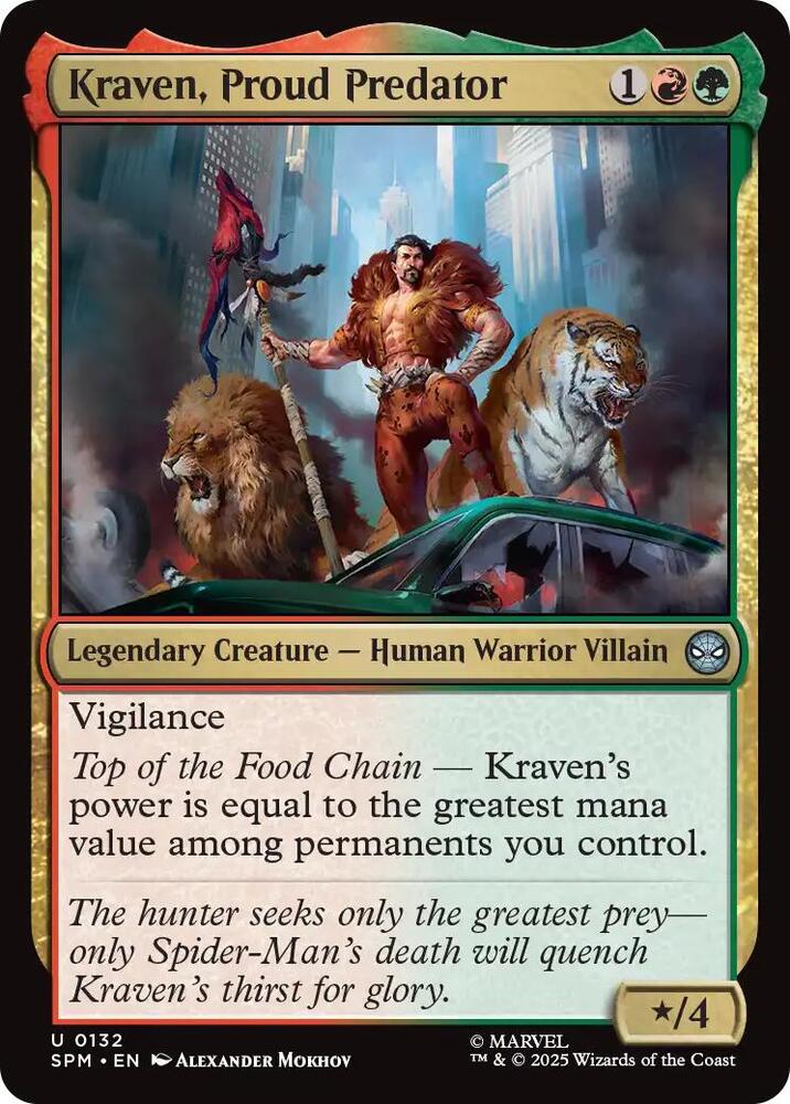 Kraven, Proud Predator 132 card from Marvel's Spider-Man