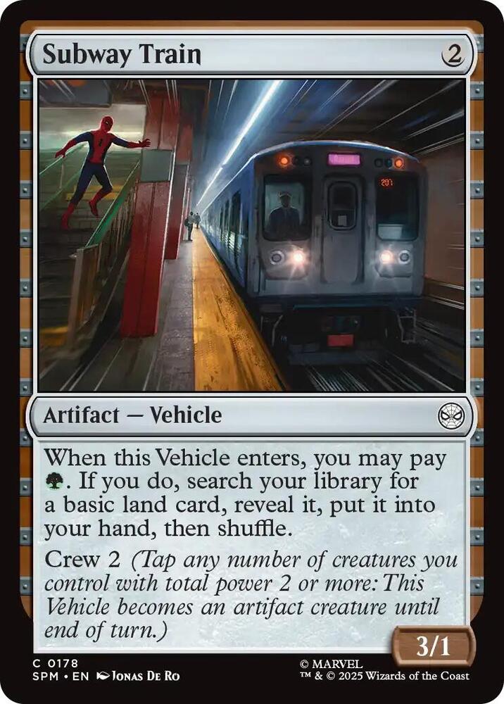 Subway Train 178 card from Marvel's Spider-Man