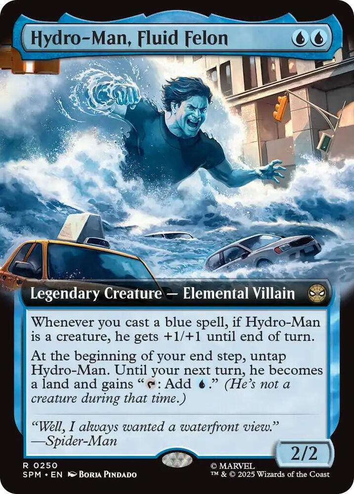 Hydro-Man, Fluid Felon (Extended Art) 250 card from Marvel's Spider-Man