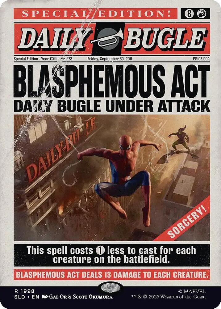 Blasphemous Act 1998 card from Secret Lair Drop Series