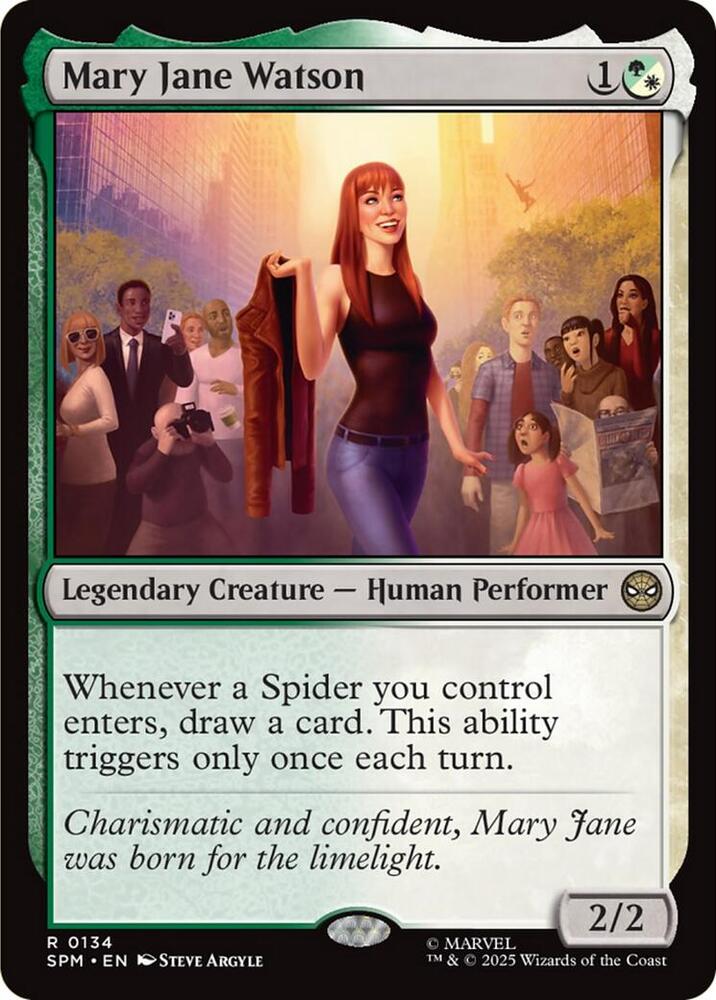 Mary Jane Watson 134 card from Marvel's Spider-Man