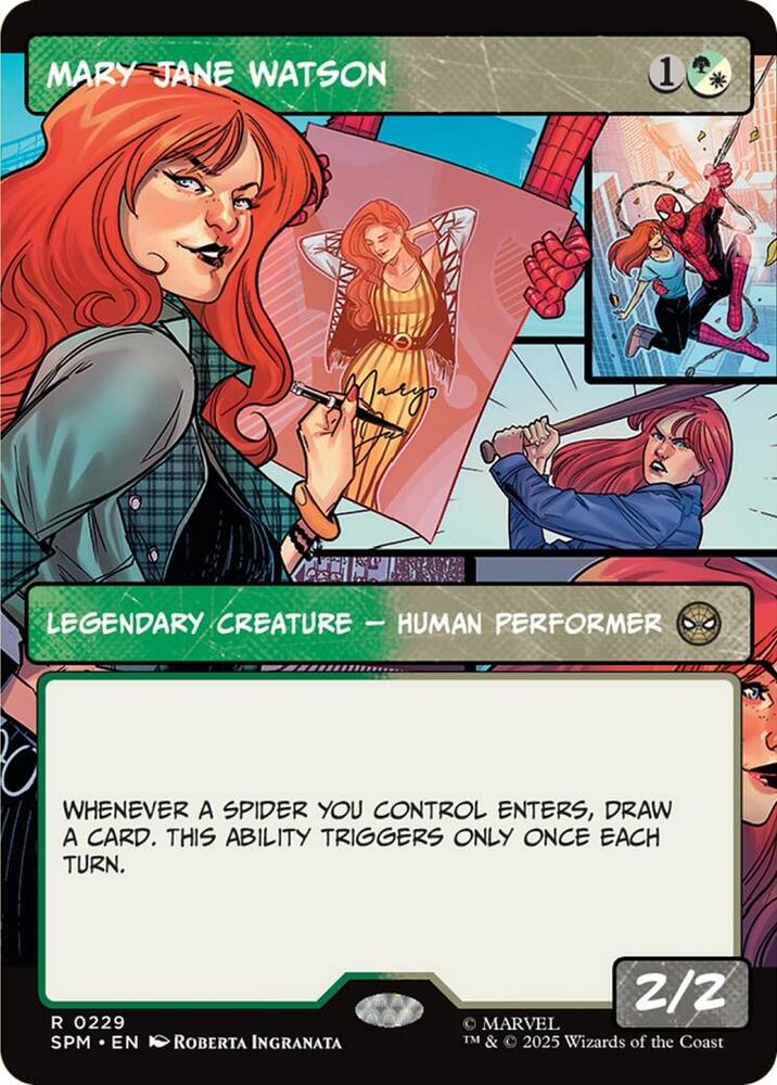 Mary Jane Watson (Borderless) 229 card from Marvel's Spider-Man