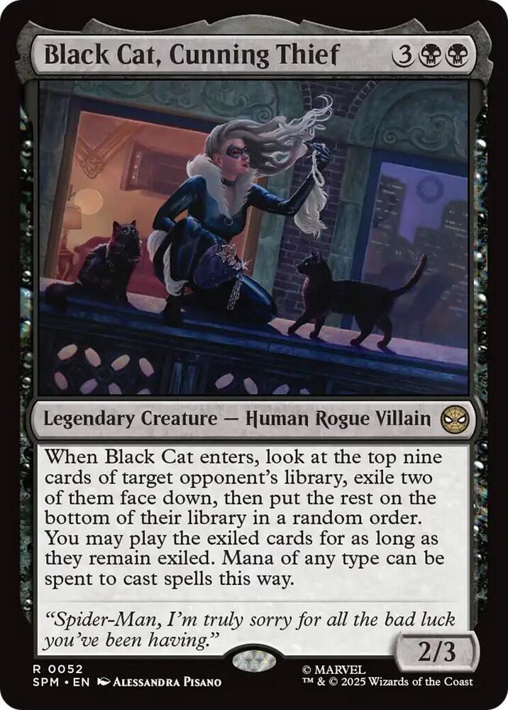 Black Cat, Cunning Thief 52 card from Marvel's Spider-Man