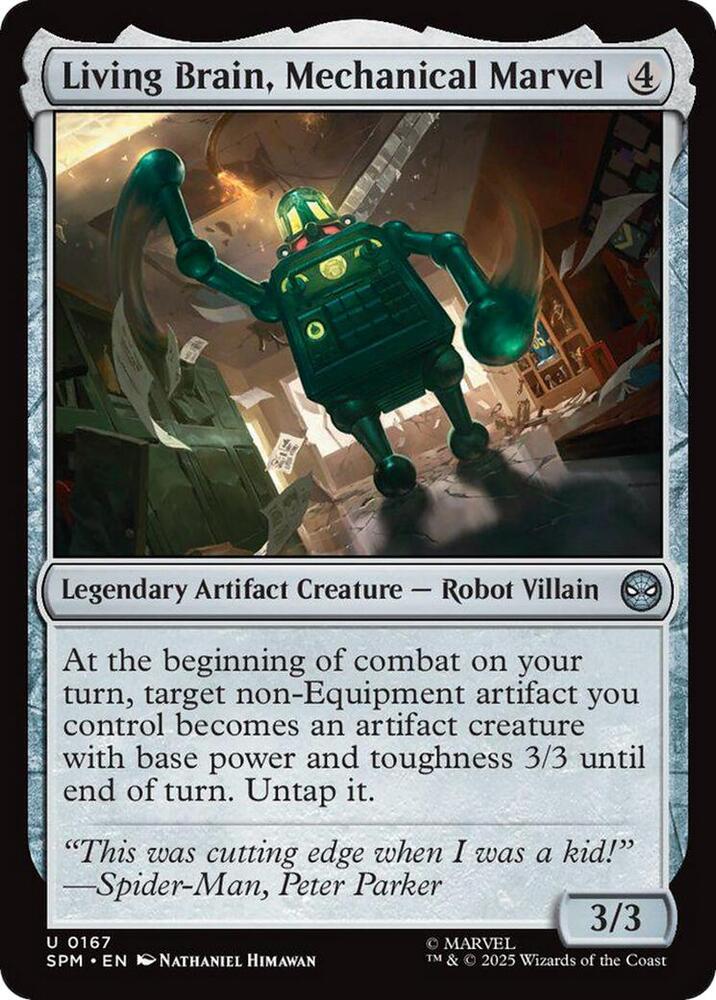 Living Brain, Mechanical Marvel 167 card from Marvel's Spider-Man