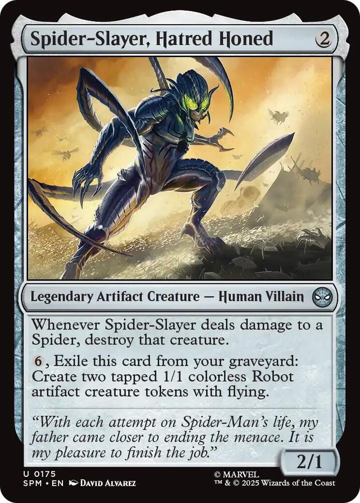 Spider-Slayer, Hatred Honed 175 card from Marvel's Spider-Man