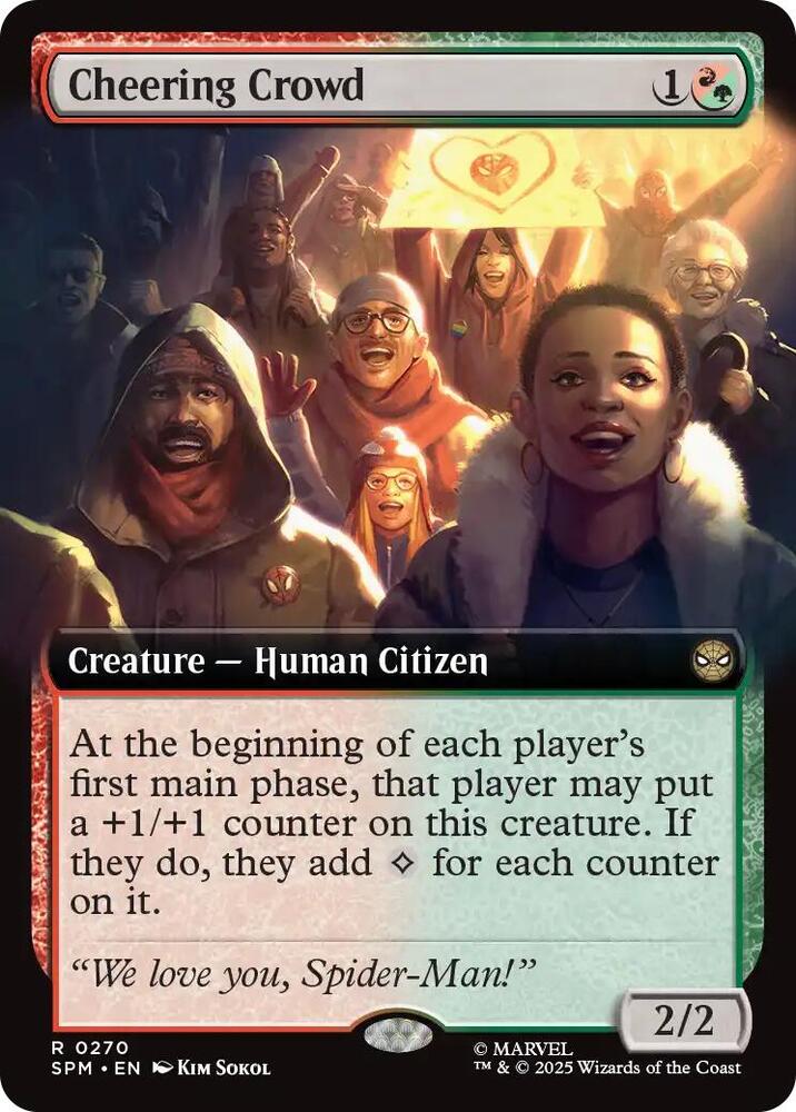 Cheering Crowd (Extended Art) 270 card from Marvel's Spider-Man