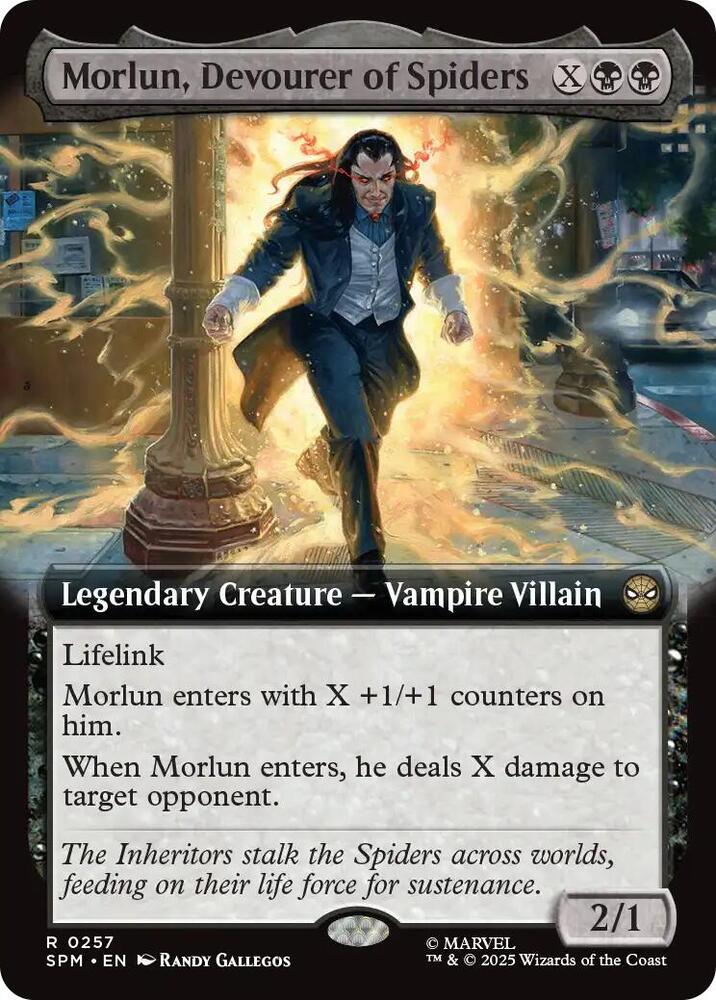 Morlun, Devourer of Spiders (Extended Art) 257 card from Marvel's Spider-Man