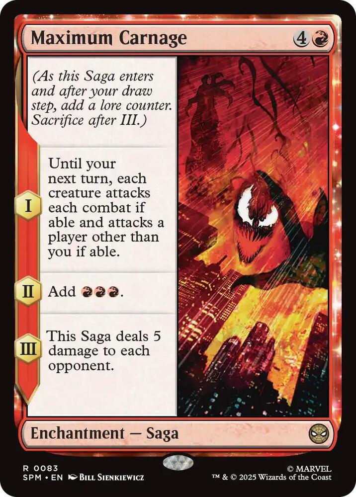 Maximum Carnage 83 card from Marvel's Spider-Man