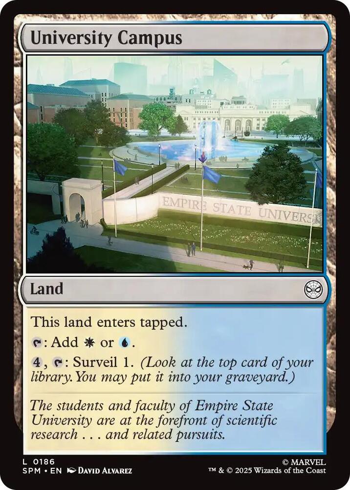 University Campus 186 card from Marvel's Spider-Man