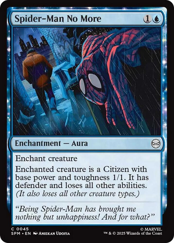 Spider-Man No More 45 card from Marvel's Spider-Man