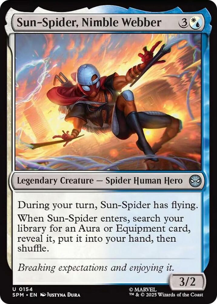 Sun-Spider, Nimble Webber 154 card from Marvel's Spider-Man