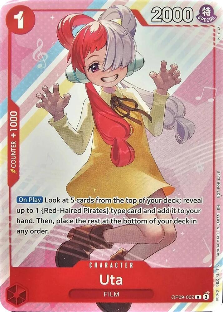 Uta (Welcome Pack Vol. 2) OP09-002 card from One Piece Promotion Cards