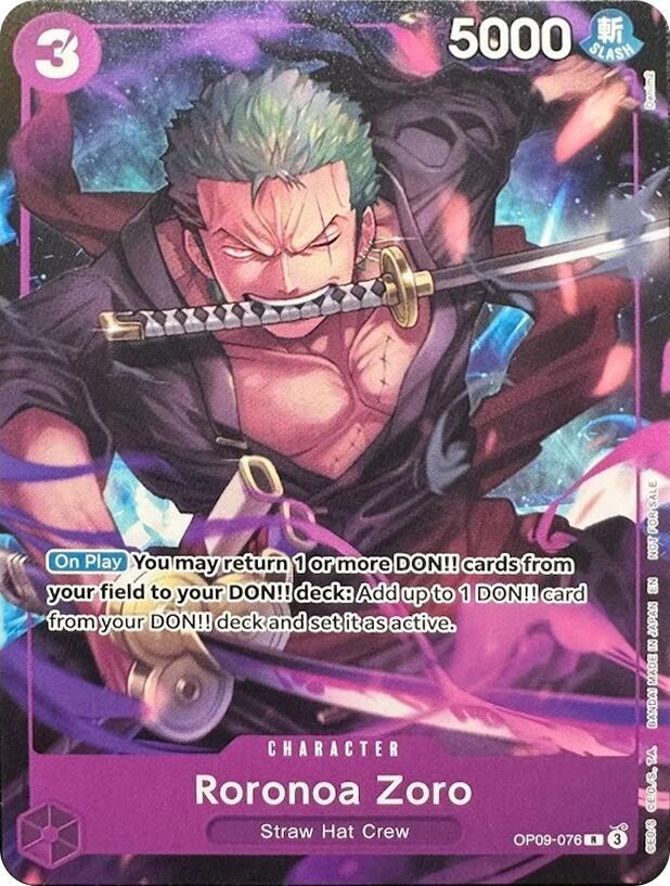 Roronoa Zoro (Welcome Pack Vol. 2) OP09-076 card from One Piece Promotion Cards