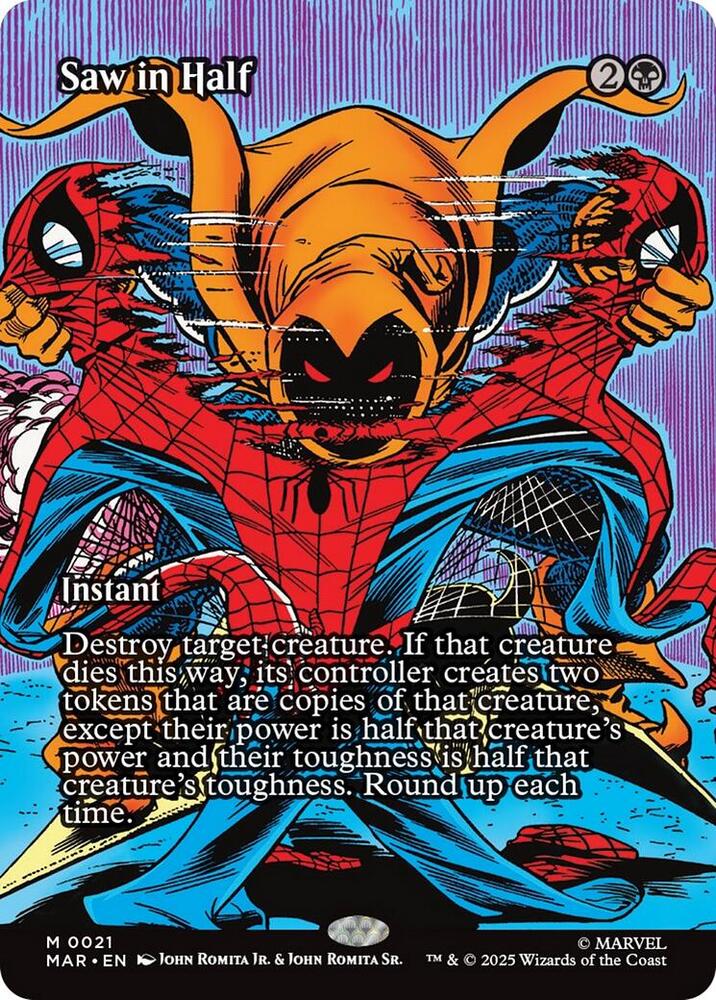 Saw in Half (Borderless) 21 card from Marvel Universe Eternal-Legal