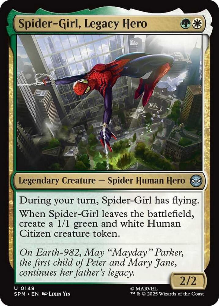 Spider-Girl, Legacy Hero 149 card from Marvel's Spider-Man