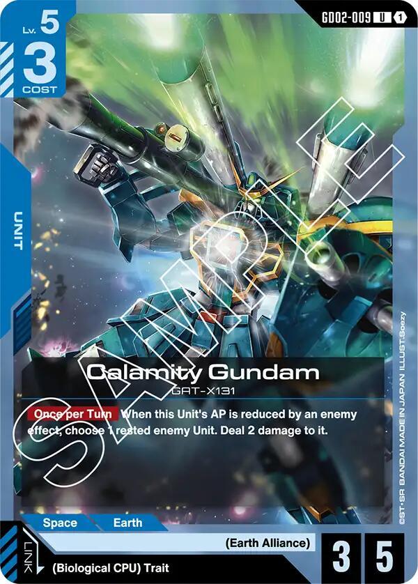 Calamity Gundam GD02-009 card from Dual Impact