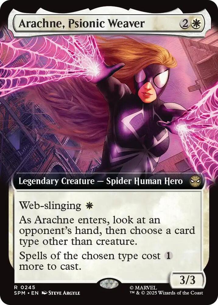 Arachne, Psionic Weaver (Extended Art) 245 card from Marvel's Spider-Man