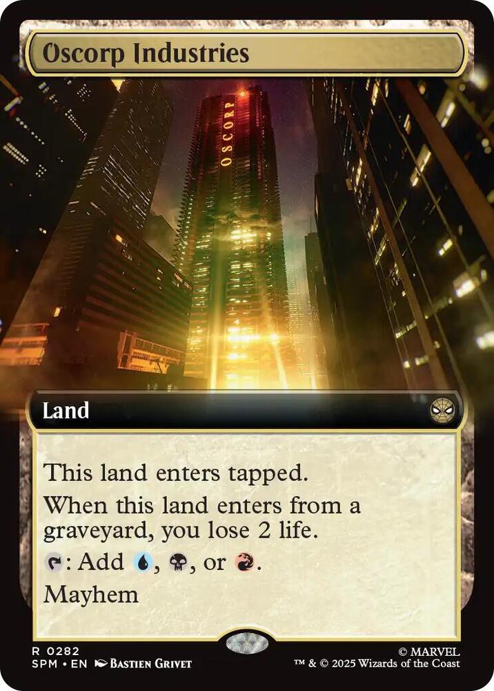 Oscorp Industries (Extended Art) 282 card from Marvel's Spider-Man
