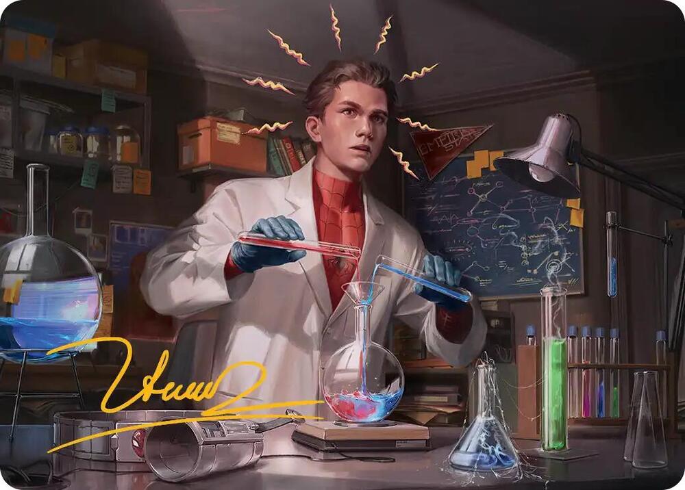 Peter Parker Art Card (3/54) (Gold-Stamped Signature) card from Art Series: Marvel's Spider-Man