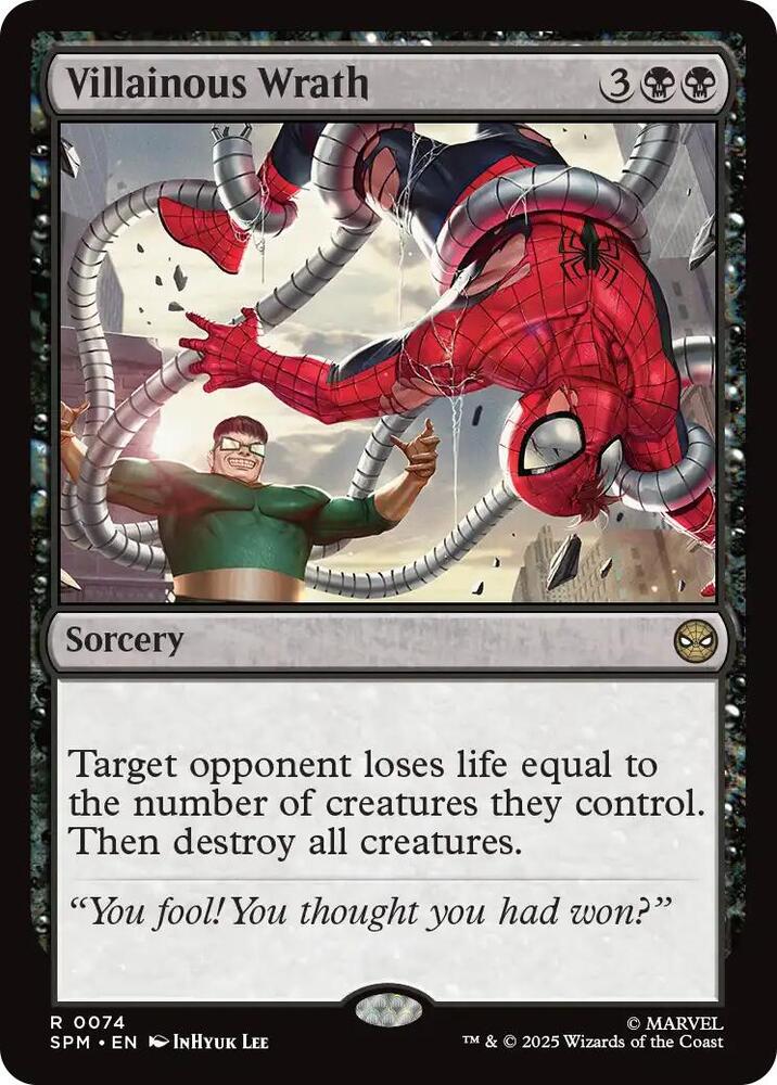 Villainous Wrath 74 card from Marvel's Spider-Man