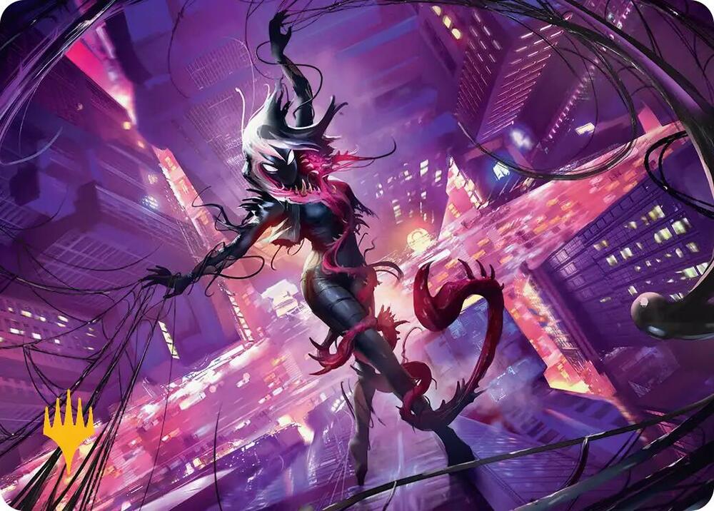 Gwenom, Remorseless Art Card (Gold-Stamped Planeswalker Symbol) 8 card from Art Series: Marvel's Spider-Man