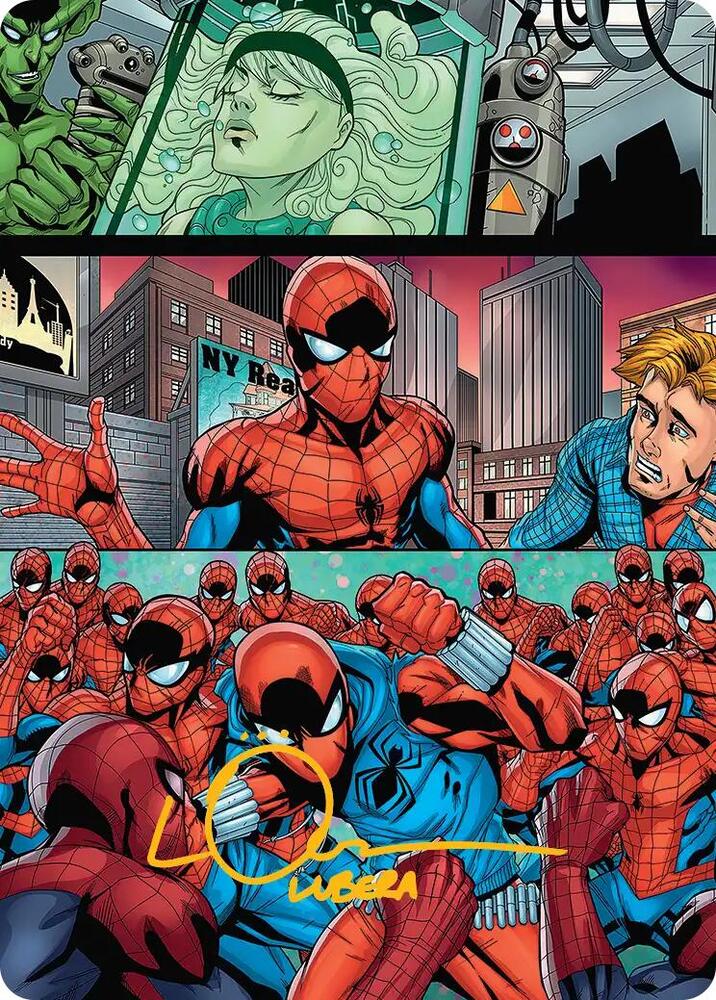 The Clone Saga Art Card (Gold-Stamped Signature) 42 card from Art Series: Marvel's Spider-Man