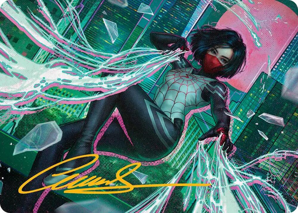 Silk, Web Weaver Art Card (29/54) (Gold-Stamped Signature) card from Art Series: Marvel's Spider-Man