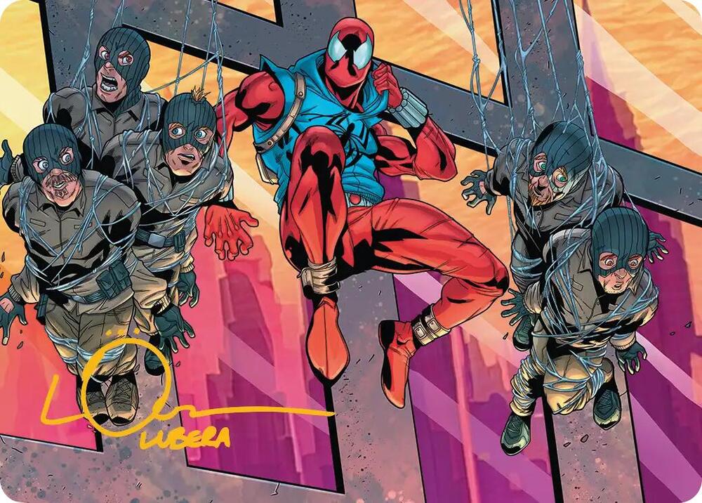 Scarlet Spider, Ben Reilly Art Card (Gold-Stamped Signature) 38 card from Art Series: Marvel's Spider-Man