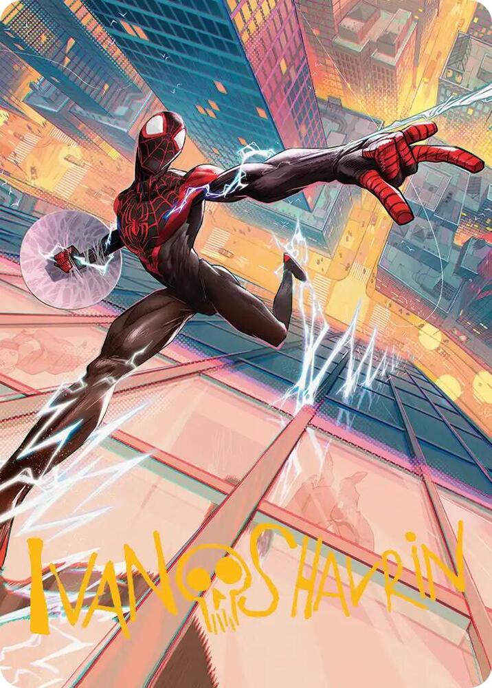 Ultimate Spider-Man Art Card (Gold-Stamped Signature) 41 card from Art Series: Marvel's Spider-Man