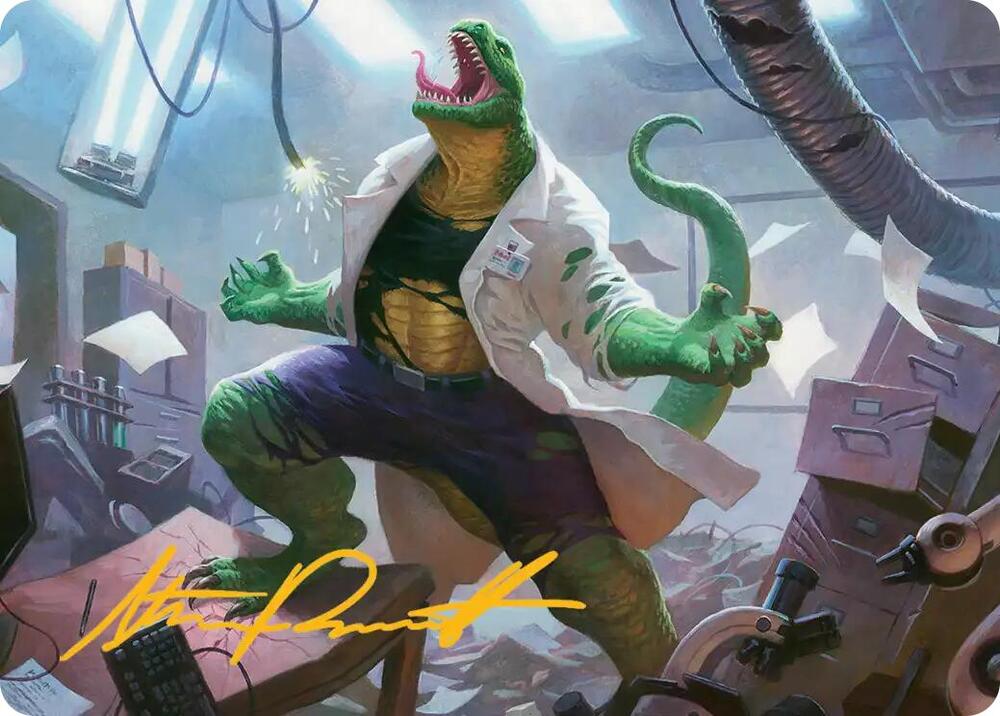 Lizard, Connors's Curse Art Card (Gold-Stamped Signature) 18 card from Art Series: Marvel's Spider-Man