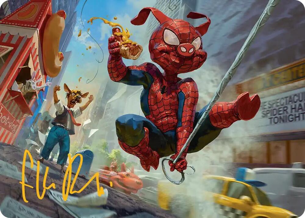 Spider-Ham, Peter Porker Art Card (Gold-Stamped Signature) 19 card from Art Series: Marvel's Spider-Man