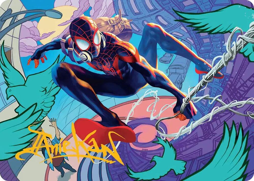Spider-Man, Brooklyn Visionary Art Card (Gold-Stamped Signature) 20 card from Art Series: Marvel's Spider-Man